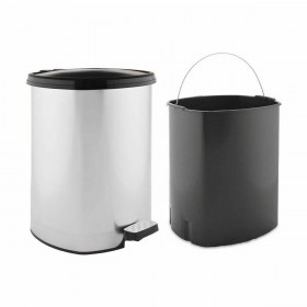 Cestino a pedale Berilo D002-1 Argentato Plastica 20 L (4 Unità)