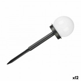 Faro Ibergarden 10 CM BALL Bianco Nero Plastica 10 x 34,5 x 10 cm Sfera Ricarica a luce solare (12 Unità)