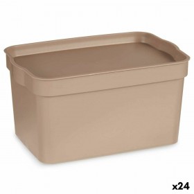Scatola portaoggetti con coperchio Kipit TP592-3 Beige Plastica 2,3 L 13,5 x 11 x 20 cm (24 Unità)