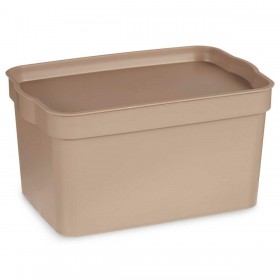 Scatola portaoggetti con coperchio Kipit TP592-3 Beige Plastica 2,3 L 13,5 x 11 x 20 cm (24 Unità)