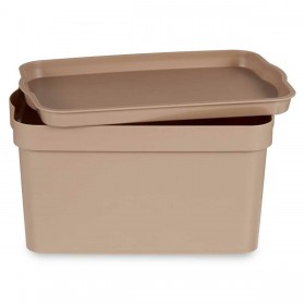 Scatola portaoggetti con coperchio Kipit TP592-3 Beige Plastica 2,3 L 13,5 x 11 x 20 cm (24 Unità)