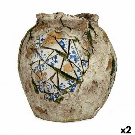 Statua Decorativa da Giardino Ibergarden ZD19026 Poliresina Vaso 27 x 27 x 27 cm (2 Unità)