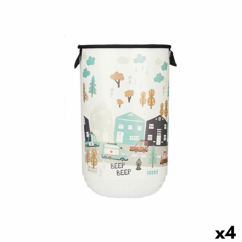 Cesto per i Panni Kipit QOJA KESE-4 Plastica Per bambini Autostrada 40 L 34 x 52,3 x 34 cm (4 Unità)