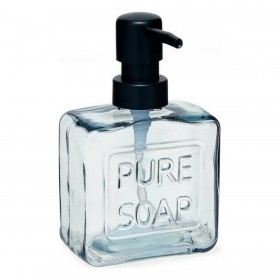 Dispenser di Sapone Pure Soap 250 ml Cristallo Nero Plastica (12 Unità)
