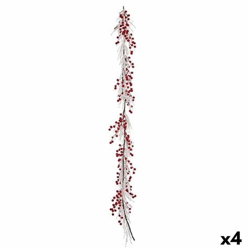 Ghirlanda di Natale Krist+ K1912687 Bianco Rosso Plastica 180 x 14 cm Ramo (4 Unità)