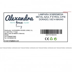 Lampada da tavolo Alexandra House Living Azzurro Metallo 40 W 12 x 19 x 12 cm