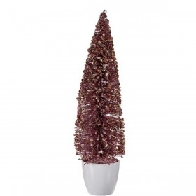 Statua Decorativa Albero di Natale Rosa Plastica 10 x 38 x 10 cm (6 Unità)