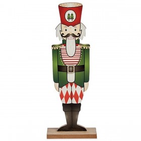 Statua Decorativa Schiaccianoci Nero Rosso Verde Legno 8 x 40 x 15 cm (12 Unità)