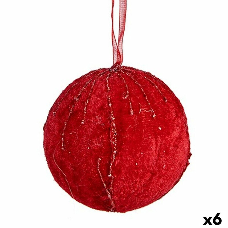 Set di palline di Natale Krist+ 19A5458-1 Rosso Poliestere (6 Unità)