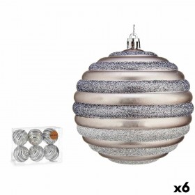 Set di palline di Natale Krist+ 00876 Argentato Plastica Cerchi 10 cm (6 Unità)