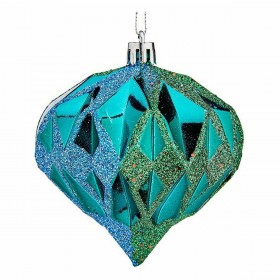 Set di palline di Natale Krist+ 00897 Azzurro Plastica Diamante (12 Unità)