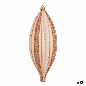 Set di Addobbi di Natale Krist+ 00904 Rame PVC Affusolato 3 x 3 x 18 cm (12 Unità)