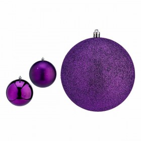 Set di palline di Natale Krist+ 00774 Viola PVC Ø 12 cm (6 Unità)
