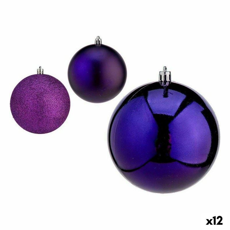 Set di palline di Natale Krist+ 00775 Viola Plastica (12 Unità)