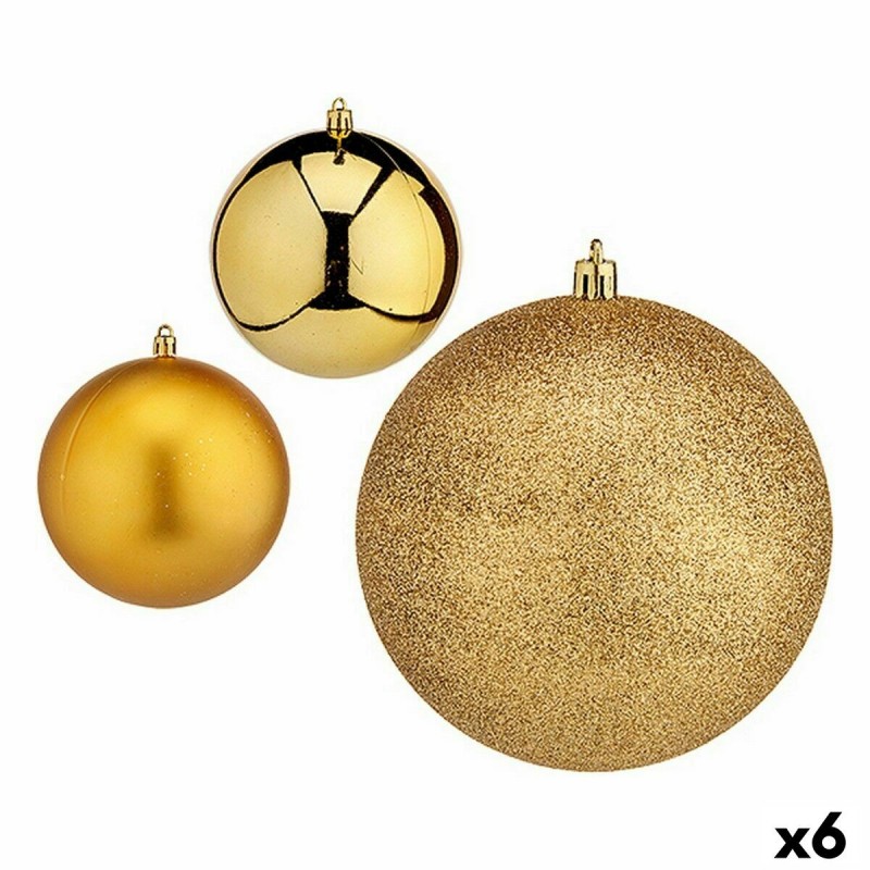 Set di palline di Natale Krist+ 00792 Dorato Plastica (6 Unità)