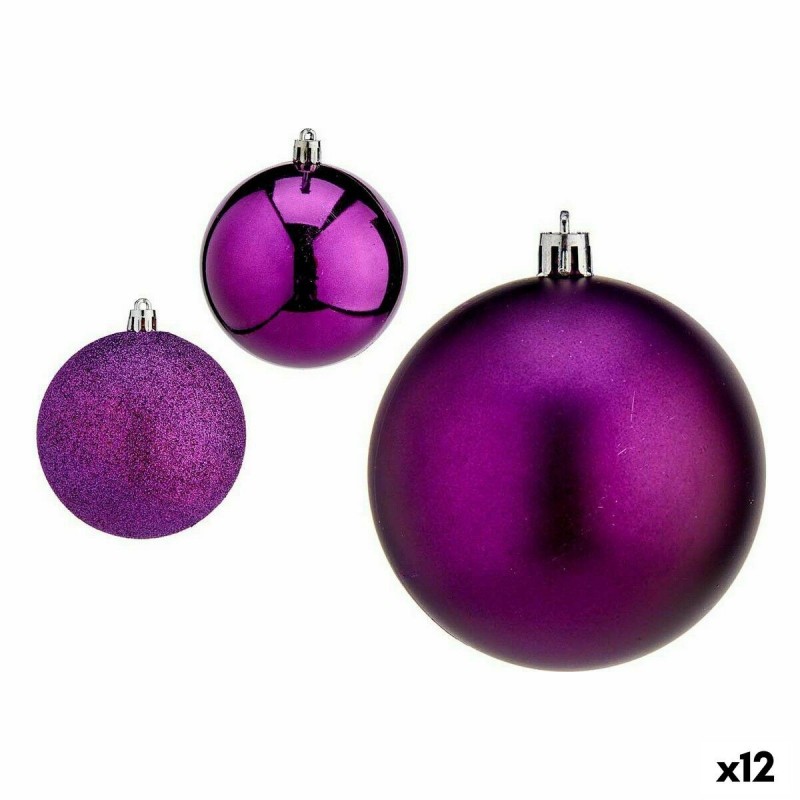 Set di palline di Natale Krist+ 00836 Viola Plastica (12 Unità)