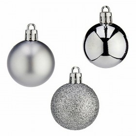 Set di palline di Natale Krist+ K1912485-4 Argentato Plastica 4 cm (12 Unità)