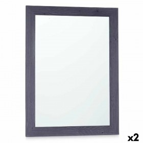 Specchio da parete 82715 Azzurro 60 x 80 cm Legno MDF Rettangolare (2 Unità)