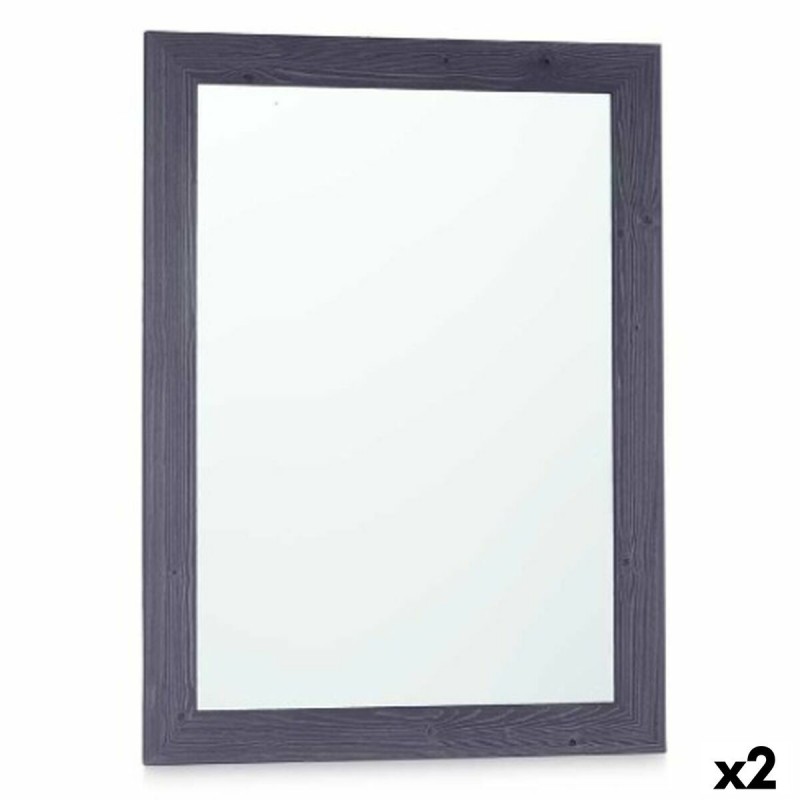 Specchio da parete 82715 Azzurro 60 x 80 cm Legno MDF Rettangolare (2 Unità)