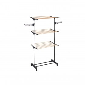 Stendibiancheria Kipit CN-WR4142-3 Nero Naturale Ferro 82 x 165 x 59 cm