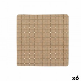 Tappetino Antiscivolo da Doccia Berilo BM509S - 316 Beige PVC 50,3 x 50,3 x 0,7 cm Quadri (6 Unità)