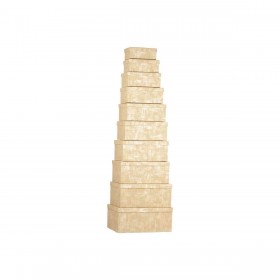 Set di Scatole per Sistemare Impilabili Pincello 130 Naturale Cartone Righe (2 Unità)