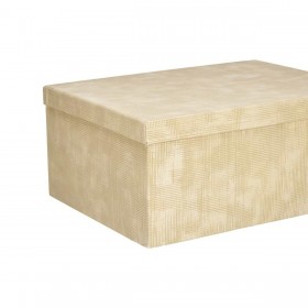 Set di Scatole per Sistemare Impilabili Pincello 130 Naturale Cartone Righe (2 Unità)