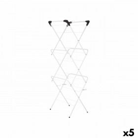 Stendibiancheria Pieghevole Kipit WR4062A-1NB-489 Bianco Nero polipropilene Ferro 47 x 41 x 136 cm Verticale (5 Unità)