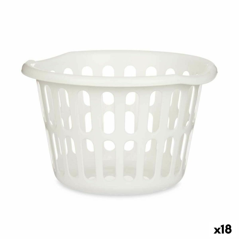 Cesto Kipit 8066-W Bianco polipropilene 27 L 40 x 25 x 40 cm (18 Unità)