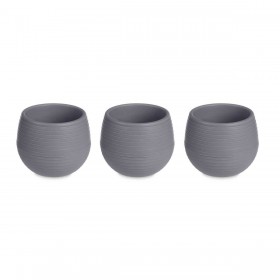 Set di Vasi Ibergarden ES0501102S3 Antracite Plastica 16,5 x 16,5 x 14,5 cm (4 Unità)