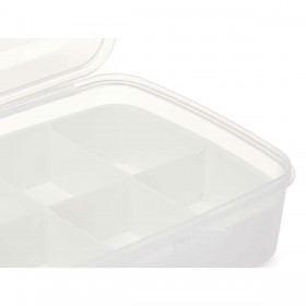 Scatola con scomparti Kinvara 02 1192 Bianco Trasparente Plastica 21,5 x 8,5 x 15 cm (12 Unità)