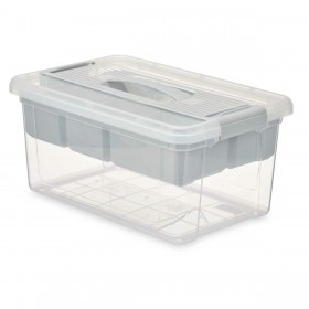 Scatola Multiuso Kipit 02 1311 Grigio Trasparente Plastica 9 L 35,5 x 17 x 23,5 cm (6 Unità)