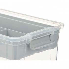 Scatola Multiuso Kipit 02 1311 Grigio Trasparente Plastica 9 L 35,5 x 17 x 23,5 cm (6 Unità)