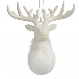 Decorazione Natalizia Renna Bianco Plastica Porporina 14 x 15,5 x 7 cm (24 Unità)