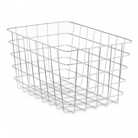 Cestino Multiuso Kinvara W5759K-L CHROME Argentato Argento Metallo 38 x 21 x 26 cm Rettangolare (6 Unità)