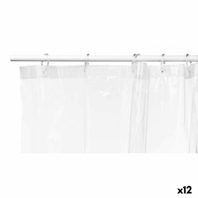 Tenda da Doccia Berilo SC-MIX-01-TRANSP Trasparente Polietilene EVA 180 x 180 cm (12 Unità)