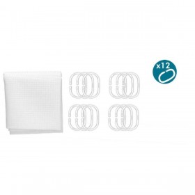 Tenda da Doccia Berilo SC-POLY-UD1-WHITE Bianco Poliestere 180 x 180 cm Punti (12 Unità)