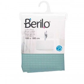 Tenda da Doccia Berilo SC-POLY-UD1-GREEN Verde Turchese Poliestere 180 x 180 cm Punti (12 Unità)