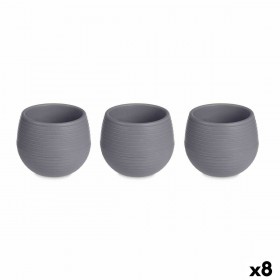 Set di Vasi Ibergarden ES0101102S3 Antracite Plastica 6,2 x 6,2 x 6,6 cm (8 Unità)