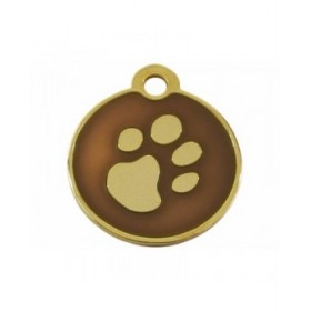 Targhetta per collana Imarc Circle Marrone Dorato