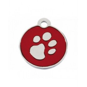 Targhetta per collana Imarc Circle Rosso Argentato