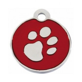 Targhetta per collana Imarc Circle Rosso Argentato