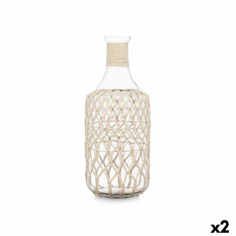 Borraccia 21638W Bianco Trasparente 19 x 48 cm Decorativa (2 Unità)