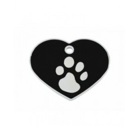 Targhetta per collana Imarc Heart Nero Argentato