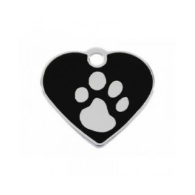 Targhetta per collana Imarc Heart Nero Argentato