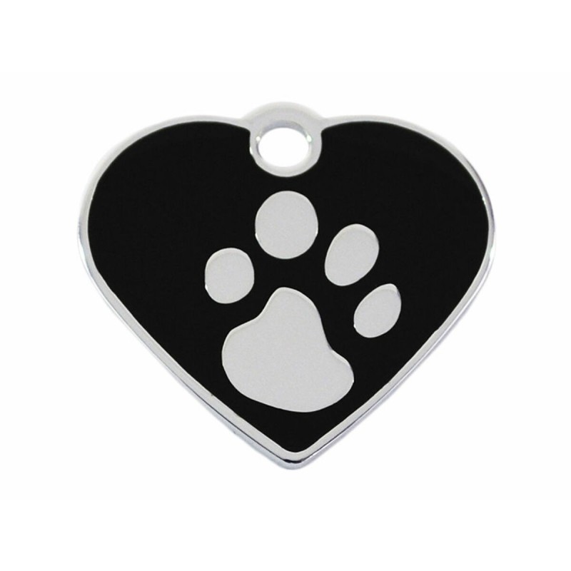 Targhetta per collana Imarc Heart Nero Argentato