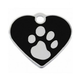 Targhetta per collana Imarc Heart Nero Argentato