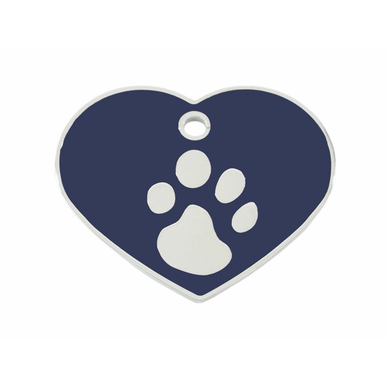 Targhetta per collana Imarc Heart Azzurro Argentato