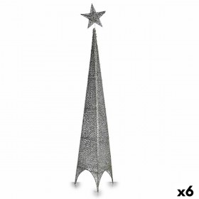 Albero di Natale Krist+ 00157 Argentato Metallo Plastica Stella Torre 28 x 127 x 28 cm (6 Unità)