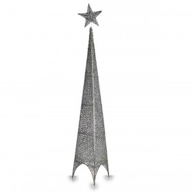 Albero di Natale Krist+ 00157 Argentato Metallo Plastica Stella Torre 28 x 127 x 28 cm (6 Unità)